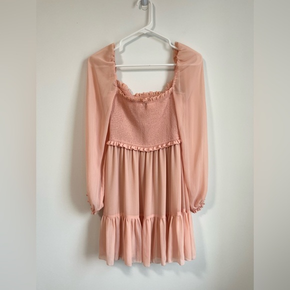 Aritzia Wilfred Tempest Petal Pink Dress Peach Balloon Sleeves Size S - As Is - Picture 2 of 6